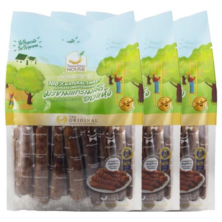 Tamarind House 100% натуральный сладкий сушеный тамаринд без косточек 400 г. x 1/3 шт. - Тайская фруктовая закуска 400 g. x 3 pcs