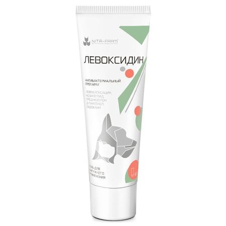 Nita-Farm Левоксидин для собак и кошек при воспалительных заболеваниях кожи и мягких тканей - 30 г 577₽