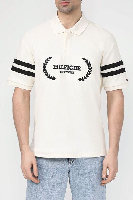 Поло хлопковое с контрастными деталями и логотипом Tommy Hilfiger 5390₽