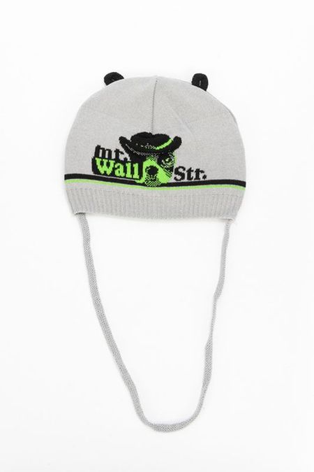 Хлопковая шапка на завязках с принтом Marhatter 307₽