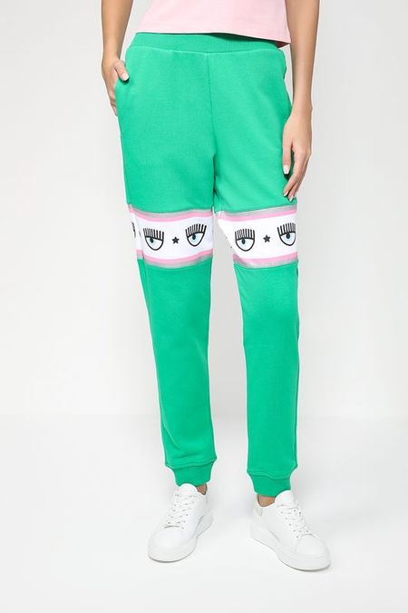 Джоггеры хлопковые джерси с принтом Chiara Ferragni 5392₽