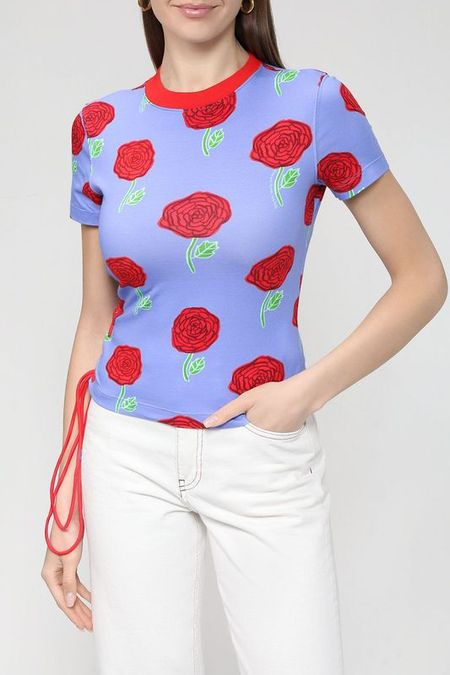 Футболка с цветочным принтом VERSACE JEANS COUTURE 6290₽