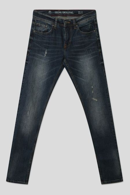 Джинсы с эффектом потертости Shine Original