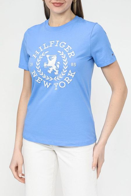 Футболка хлопковая с логотипом Tommy Hilfiger 5767₽