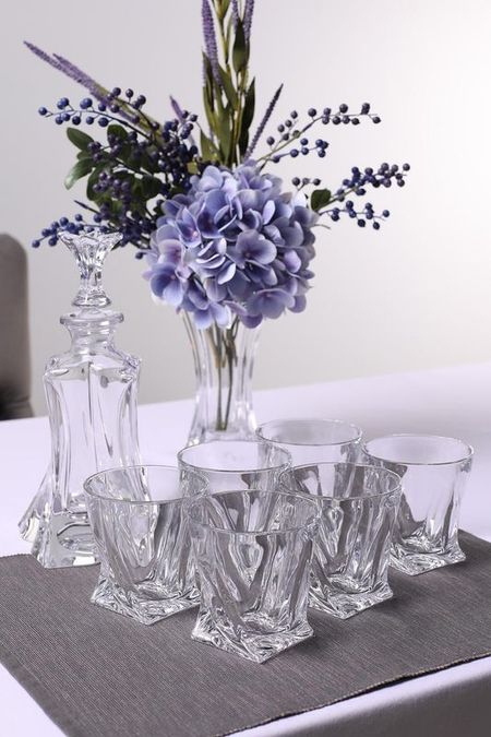 Набор из 6 стаканов и штофа для виски из хрусталя Florale Crystalite Bohemia 10567₽