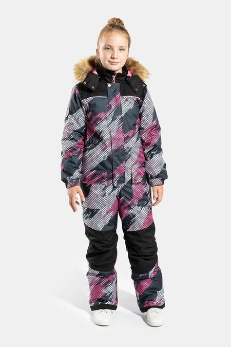 Комбинезон утепленный с мехом на капюшоне Kisu 17325₽