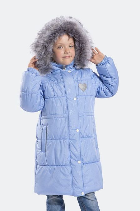 Пальто утепленное с мехом на капюшоне Kisu 13050₽