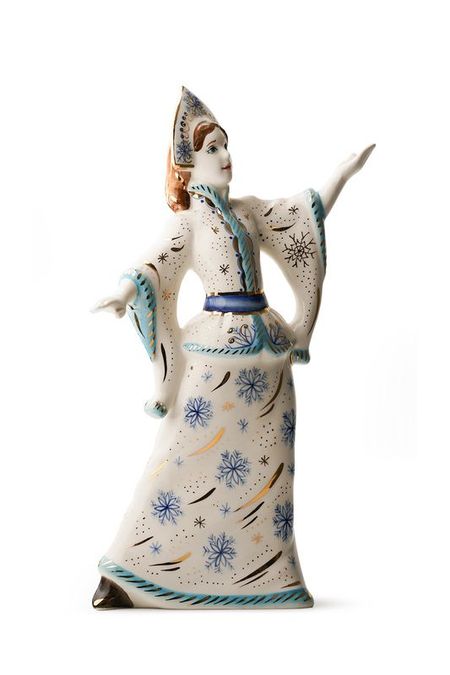 Новогоднее украшение фарфоровое Снегурочка Объединение «Гжель»