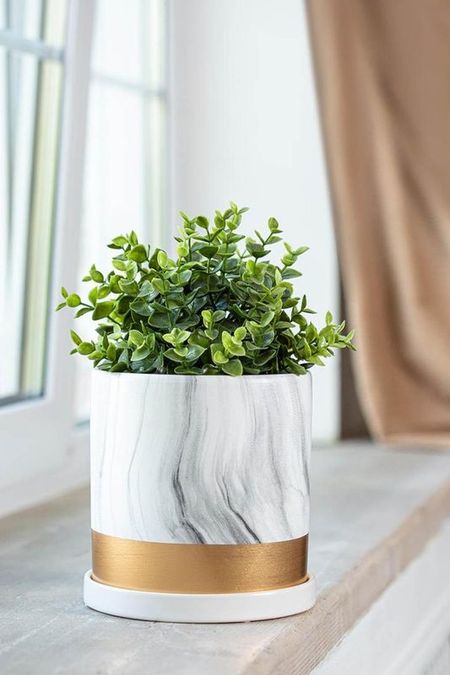 Горшок с блюдцем керамический с принтом Альба MANDARIN DECOR 2399₽