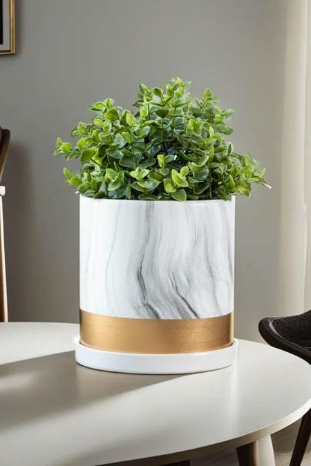 Горшок с блюдцем керамический с принтом Альба MANDARIN DECOR 2985₽