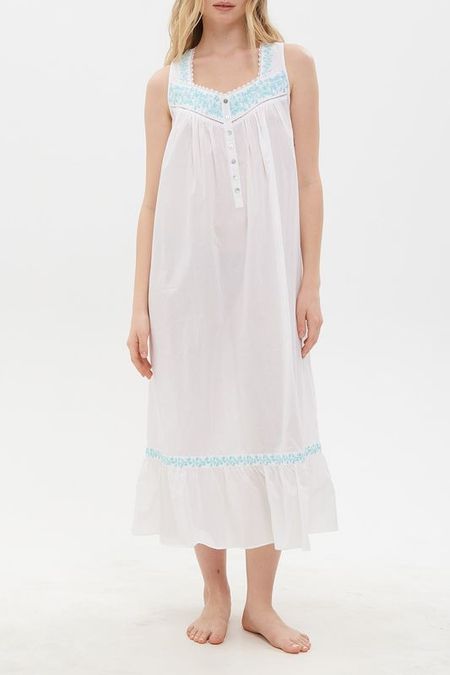 Ночная сорочка хлопковая с вышивкой Eileen West 9367₽