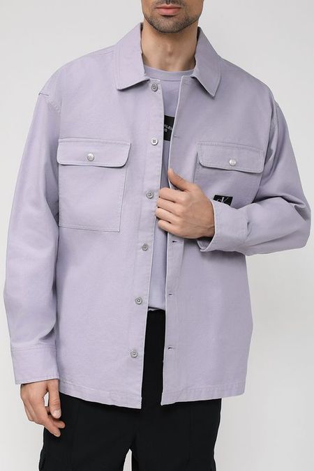 Хлопковая рубашка с накладными карманами Calvin Klein Jeans 6260₽