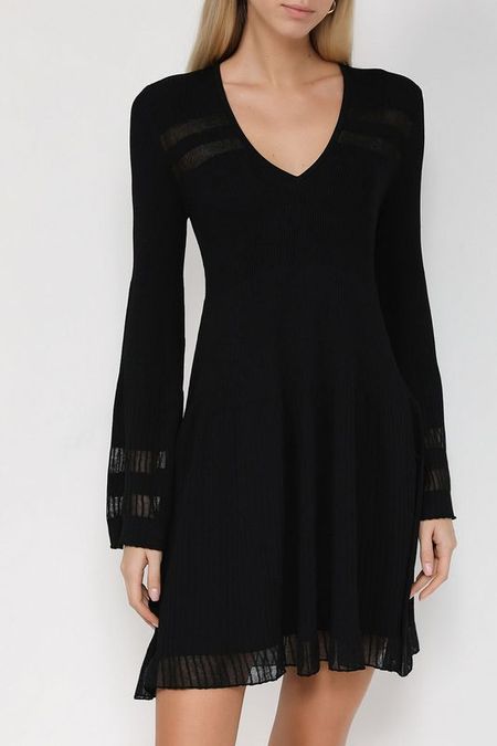 Платье с V-вырезом с гипюровыми вставками TWINSET 11540₽