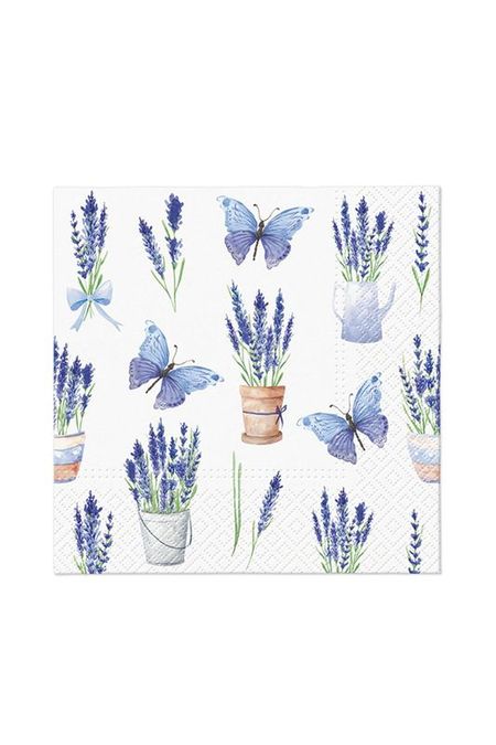 Салфетки бумажные с принтом Лавандовые бабочки Paw 270₽