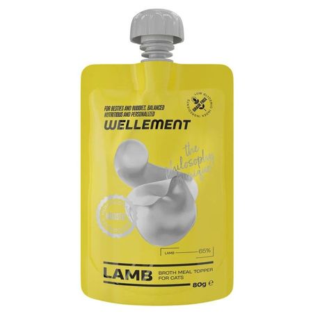 Wellement влажный корм для кошек с ягненком жидкий топпинг в паучах - 150 г 154₽