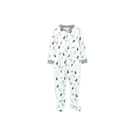 Комбинезон Lanson Kids со ступней принт животные белый 700₽