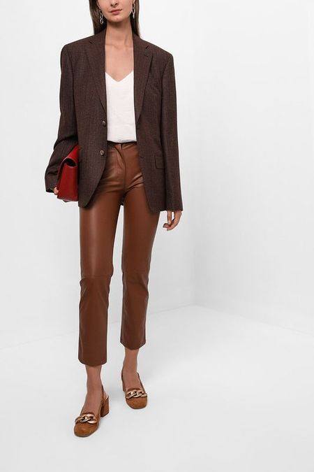 Укороченные брюки из экокожи BELUCCI 4180₽