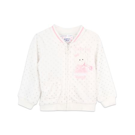 Кофта Lanson Kids без воротника велюровая с нашивкой и стразами 800₽