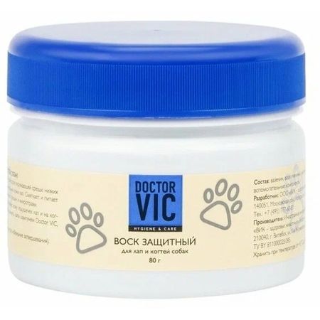 Doctor Vic Воск защитный для лап и когтей собак банка - 80 г 323₽