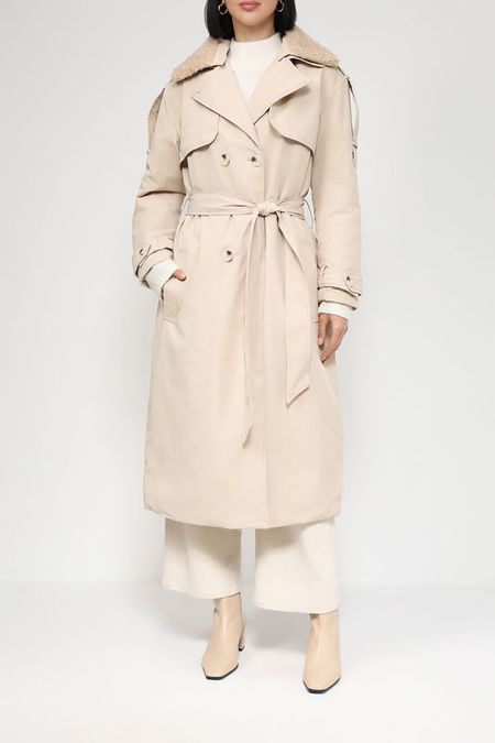 Двубортный плащ с меховой отделкой SABRINA SCALA 5917₽