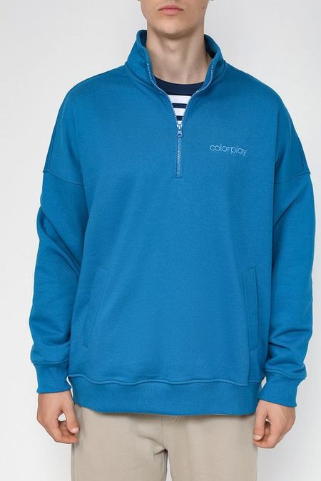 Хлопковая толстовка с воротником на молнии COLORPLAY 1792₽