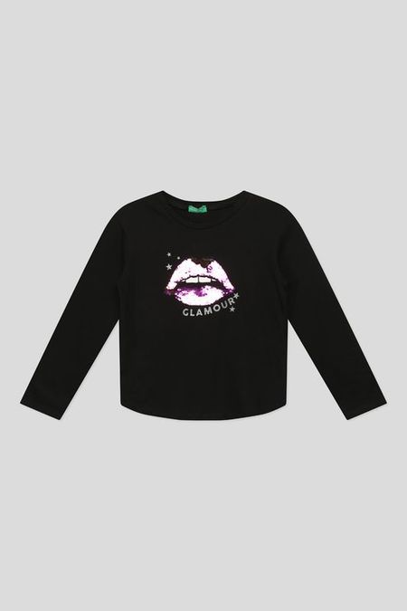 Хлопковый лонгслив с принтом Benetton 487₽