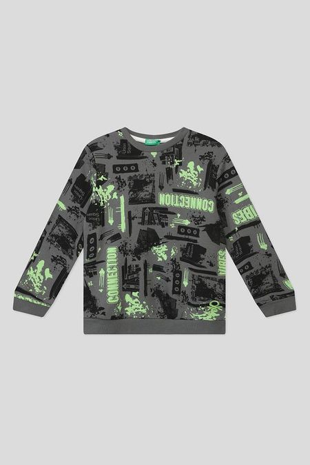 Хлопковый свитшот с принтом Benetton 547₽
