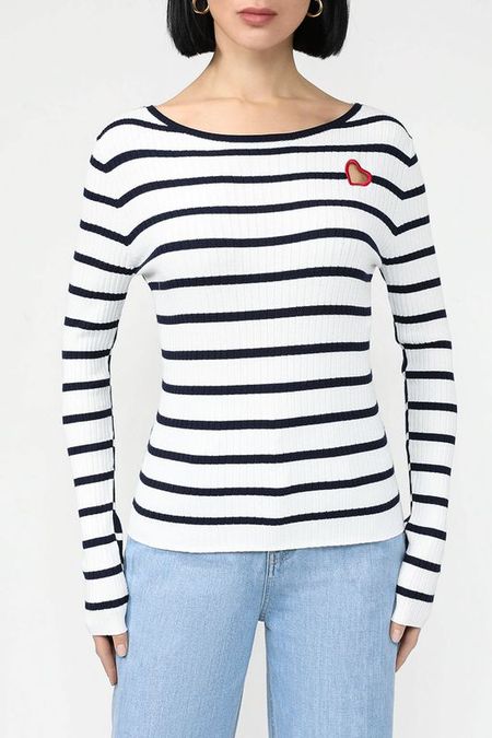 Джемпер в полоску с вышитым сердечком TWINSET 6922₽