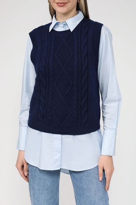 Хлопковый жилет с узором Piombo 937₽