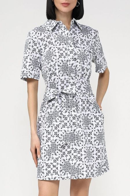 Платье-рубашка хлопковое с принтом на поясе BELUCCI 4117₽