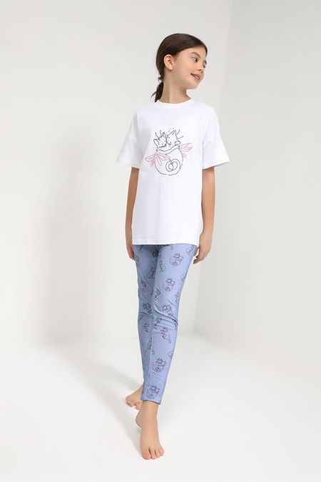 Хлопковая пижама из лонгслива и легинсов GIOCO 952₽