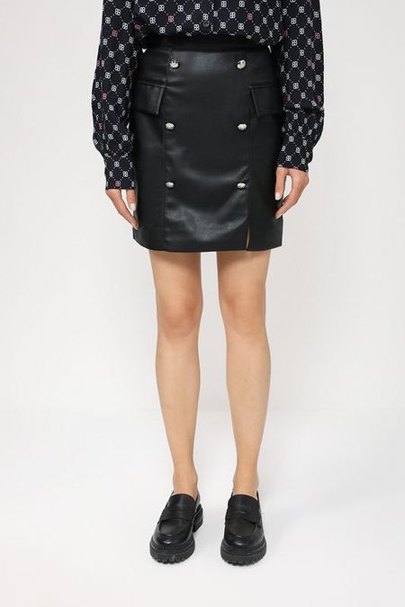 Юбка из экокожи с декоративными пуговицами BELUCCI 2085₽