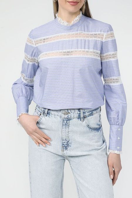 Блузка хлопковая с кружевными вставками TWINSET 7552₽
