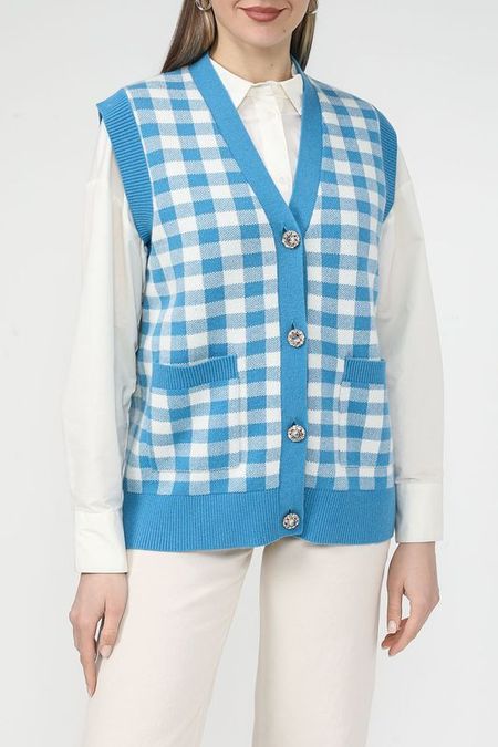 Жилет трикотажный в клетку Auranna 2467₽