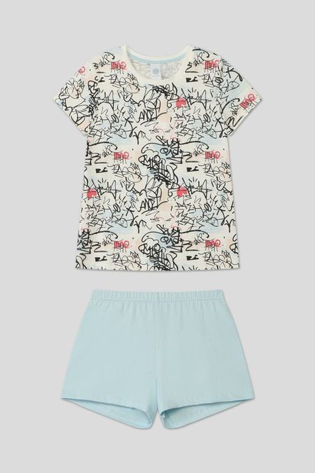 Пижама хлопковая с принтом Sanetta 1312₽