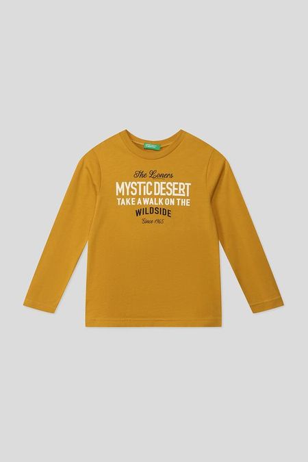 Лонгслив хлопковый с принтом Benetton 817₽