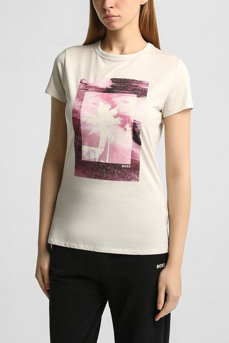 Футболка хлопковая с принтом BOSS 3367₽