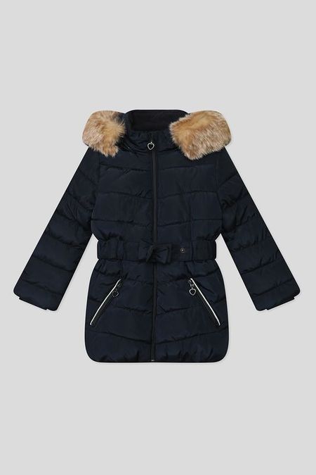 Пальто утепленное с меховым капюшоном на эластичном поясе sOliver 3292₽