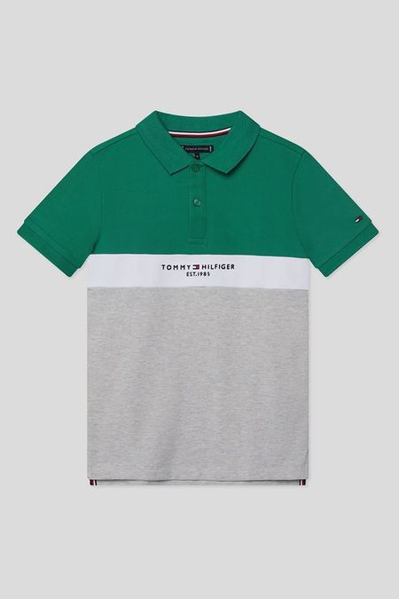 Поло хлопковое с принтом и логотипом Tommy Hilfiger 2482₽