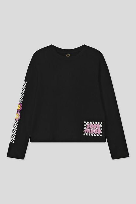 Лонгслив хлопковый с принтом OVS 322₽