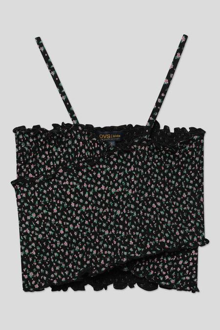 Топ хлопковый на бретельках эластичный с принтом OVS 375₽