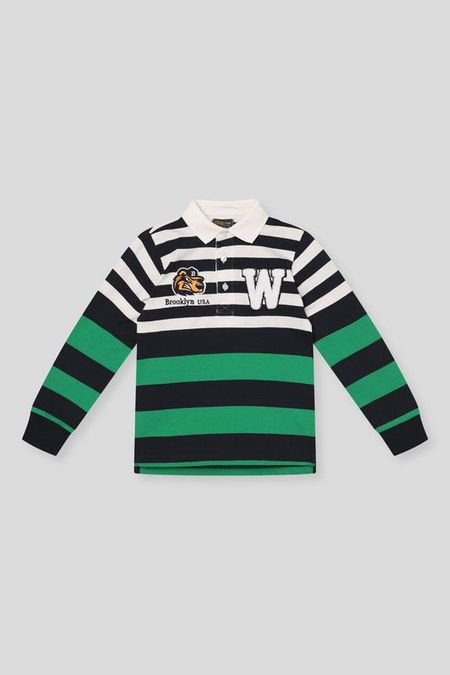 Лонгслив хлопковый в полоску с воротником поло OVS 1567₽