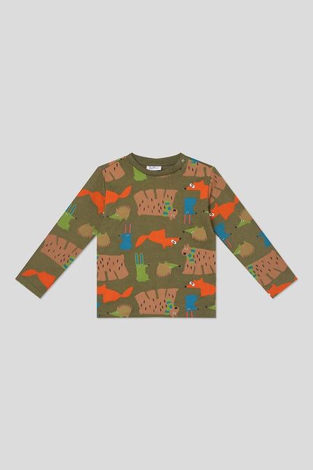 Лонгслив хлопковый с принтом Fagottino 622₽