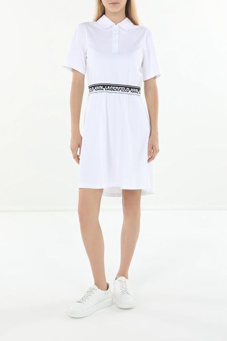 Платье-поло хлопковое с логотипом на талии Karl Lagerfeld 9442₽