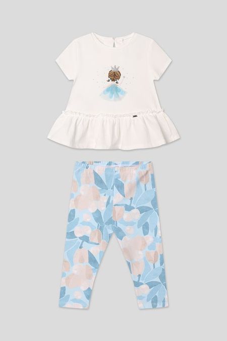 Комплект хлопковый из легинсов и футболки с принтом Mayoral 1855₽