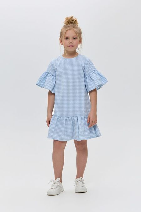 Платье хлопковое в мелкую клетку с оборками Choupette 2512₽