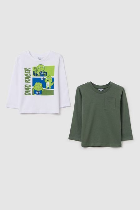 Набор из 2 хлопковых лонгсливов с принтом Fagottino 675₽