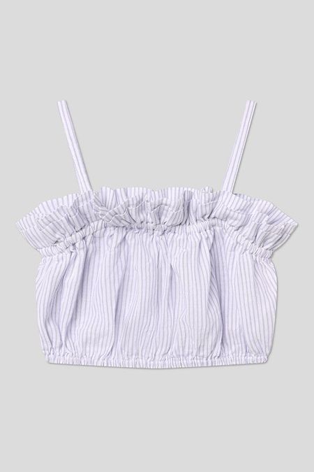 Топ из хлопка и льна на бретельках с рюшами IDO 3037₽