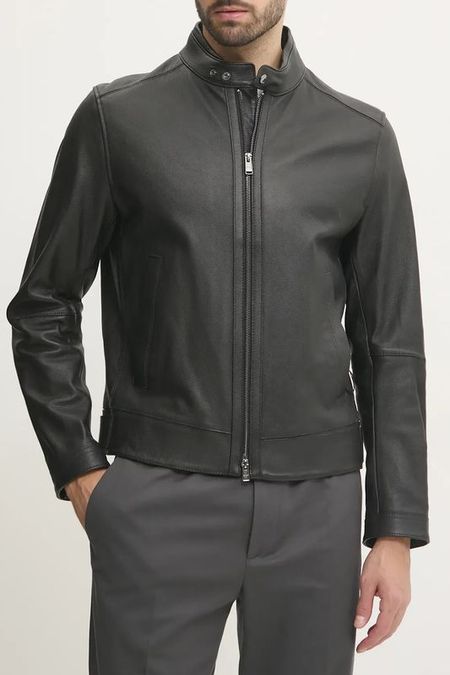 Куртка кожаная прямого кроя BOSS 47452₽