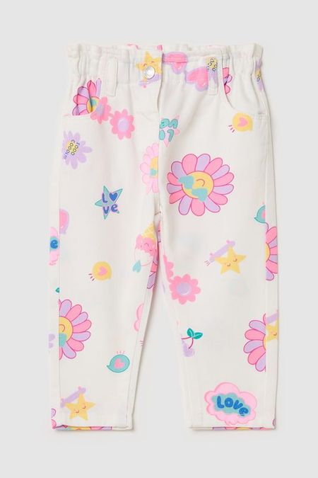 Брюки хлопковые с принтом Fagottino 1305₽